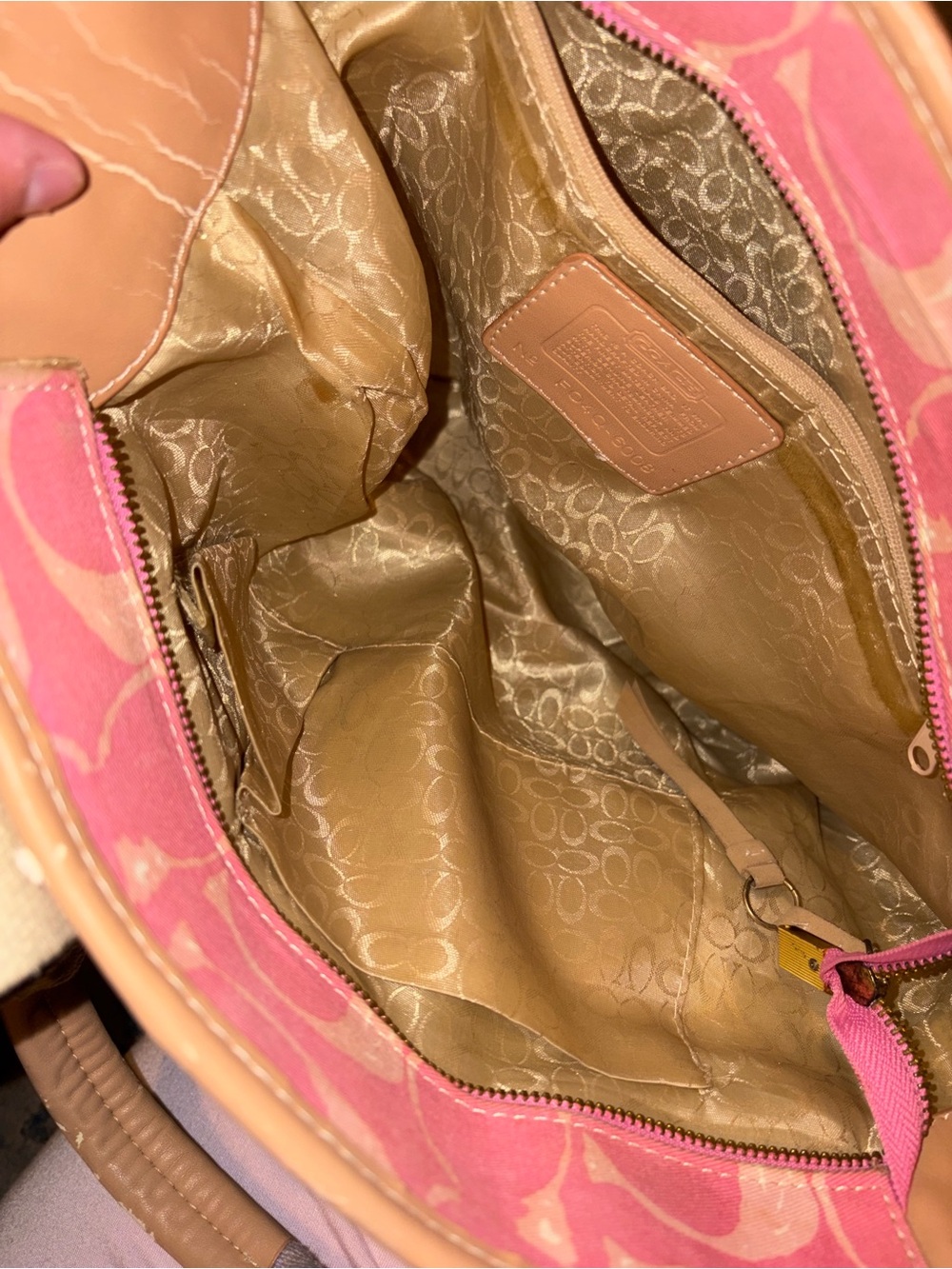 Coach Multicolor Patchwork Tote - Pink, Green, Blue, Tan - Picture 5 of 5